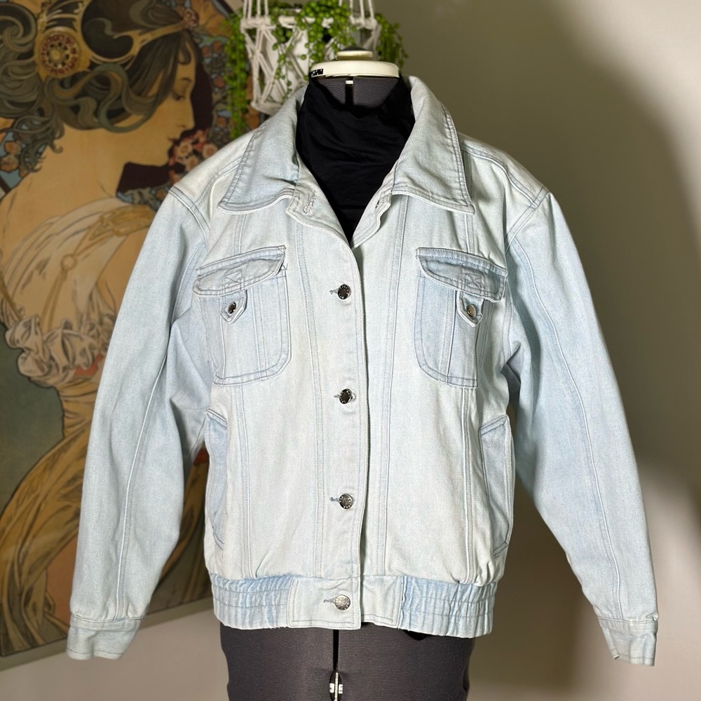 Women’s Vintage Hit Spices 80s Light Wash Denim Jean Jacket Size Medium